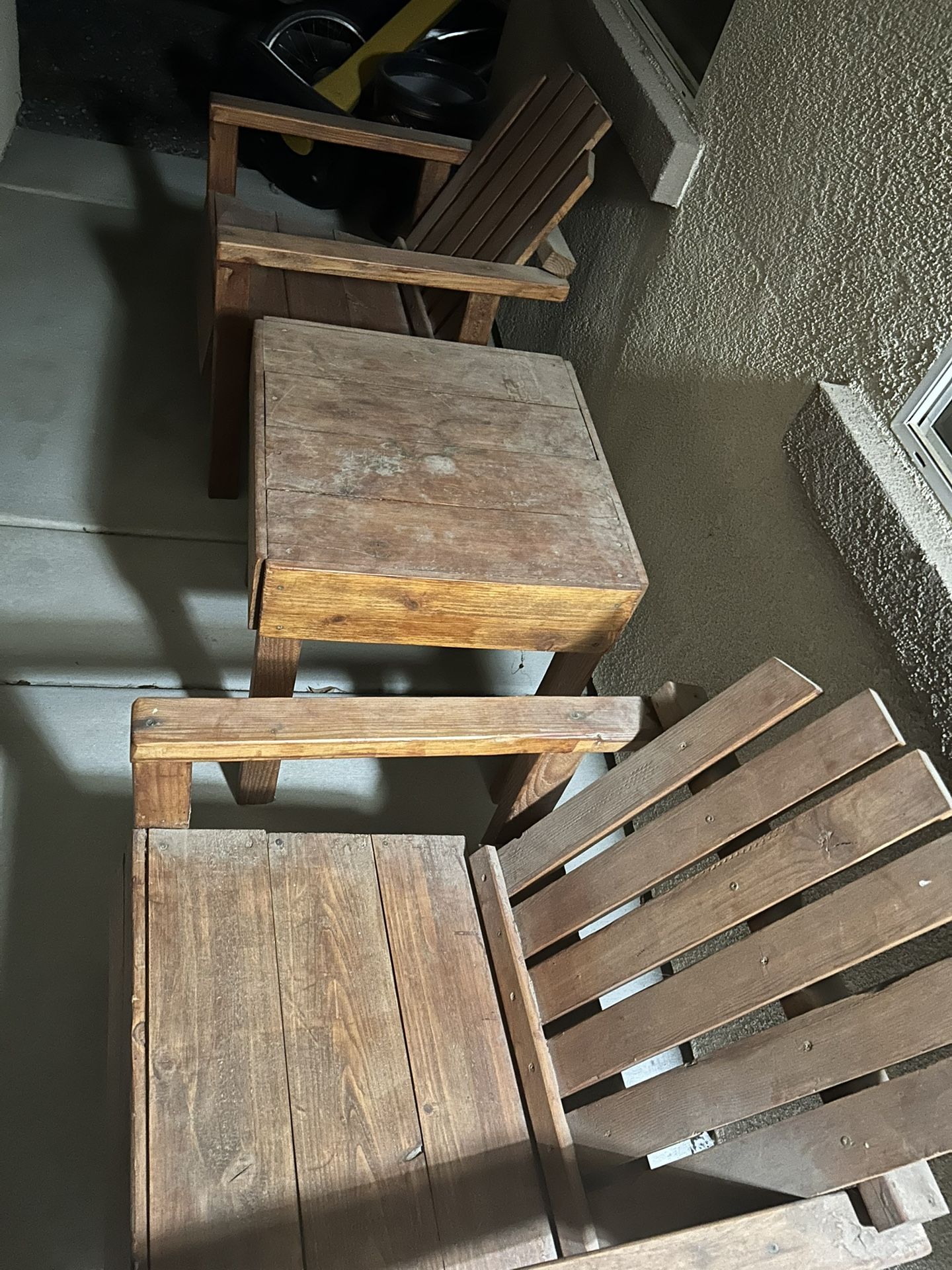 Outside Two Chairs And One Table