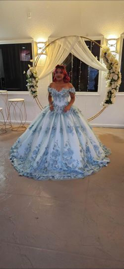 Quinceañera Dress, Light Aqua