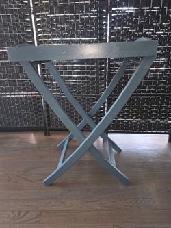 Teal Wood Folding Tray Table
