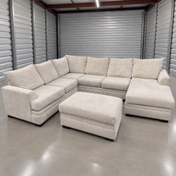 Couch Sectional – Large Family Sofa + Storage Ottoman