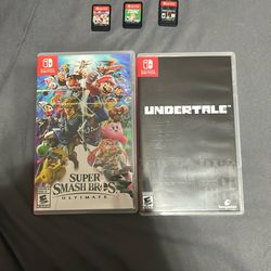 Nintendo switch Games(price Variable) Undertale, Super Smash Bros Ultimate, Dark Souls, Links Awakening, Mario Kart