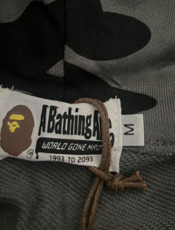 GREY BATHING APE HOODIE