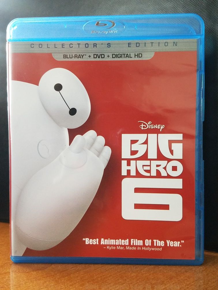 Big Hero 6 Disney Pixar Animated Blu-Ray + DVD Family Kids Movie