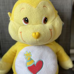 MWT 24" Care Bear Cousins Playful Heart Monkey Yellow Stuffed Animal Plush 2004