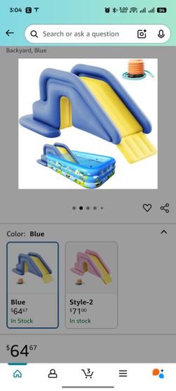 Inflatable Pool Slide, 78.7x33.5x31.5 Inch PVC Swimming Pool Slide, Wide Water-Fillable for Outdoor, Indoor, Backyard, Blue