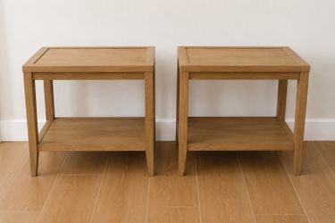 🌿 Set of 2 Coastal Oak Nightstands – $100