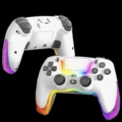 PS4 Dazzle Color Light Wireless Bluetooth Grip(White)