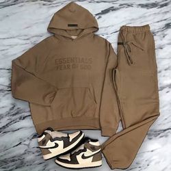 Essentials Fear Of God Wood Medium set hoodie and pants bundle