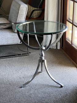 Steel And Glass Side Table - Qty: 2