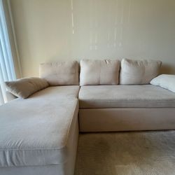  ⸻  Papajet Sleeper Sofa with Storage Chaise – Beige