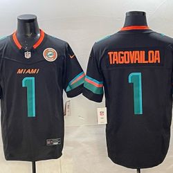 2025 Adult Miami Dolphins Tua Tagovailoa NO.1 Football Jerseys
