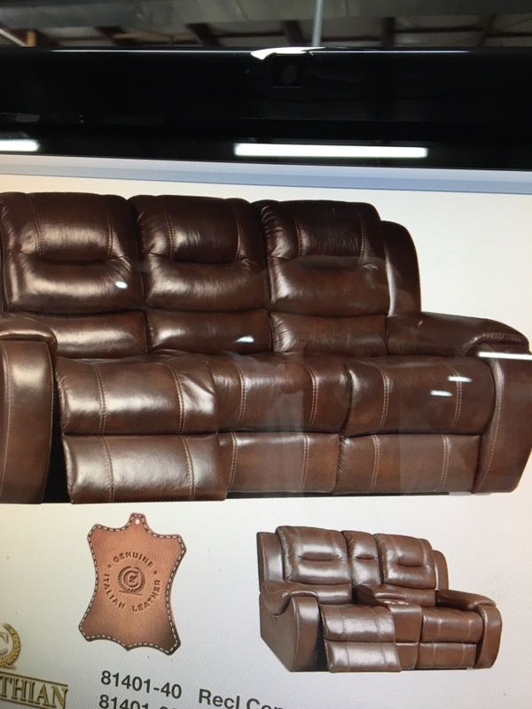 100% Italian leather sofa and love seat