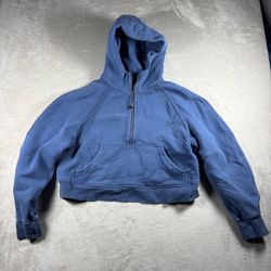 Lululemon Scuba Women’s M/L Blue Hoodie Oversized Half Zip Sweatshirt #3598