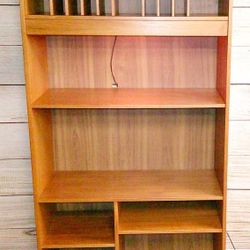 Danish - MC Teak Wood Bookcase with Adjustable Shelves and Light - Delivered