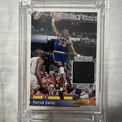 1(contact info removed) Patrick Ewing Game Worn & Signed New York Knicks Jersey Swatch By Jersey Fusion