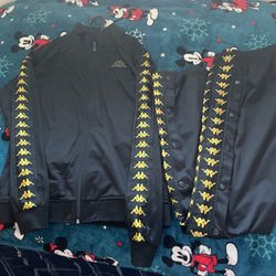 Black Nd Yellow Kappa Track Suit