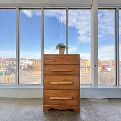 Vintage Traditional Classic Midcentury Modern Minimalist Brown Wood Dresser Chest Of Draws  (🚚 Free Delivery)