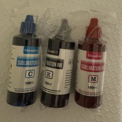ChemU Sublimation Ink  3 Pack of 100ML , Sealed , Without  The Original Box