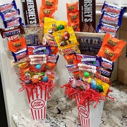 21in Candy & Popcorn Goody Arrangements $10 Each 