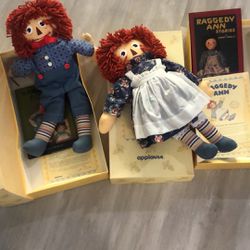 Price Slashed! $35 For Both!! Vintage Applause Raggedy Ann & Andy Dolls Set - Molly-E Version Limited Edition