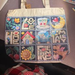 Mary Engel bright Love Patchwork Tote Bag!
