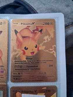 Pikachu V Gold Metal Pokémon Card