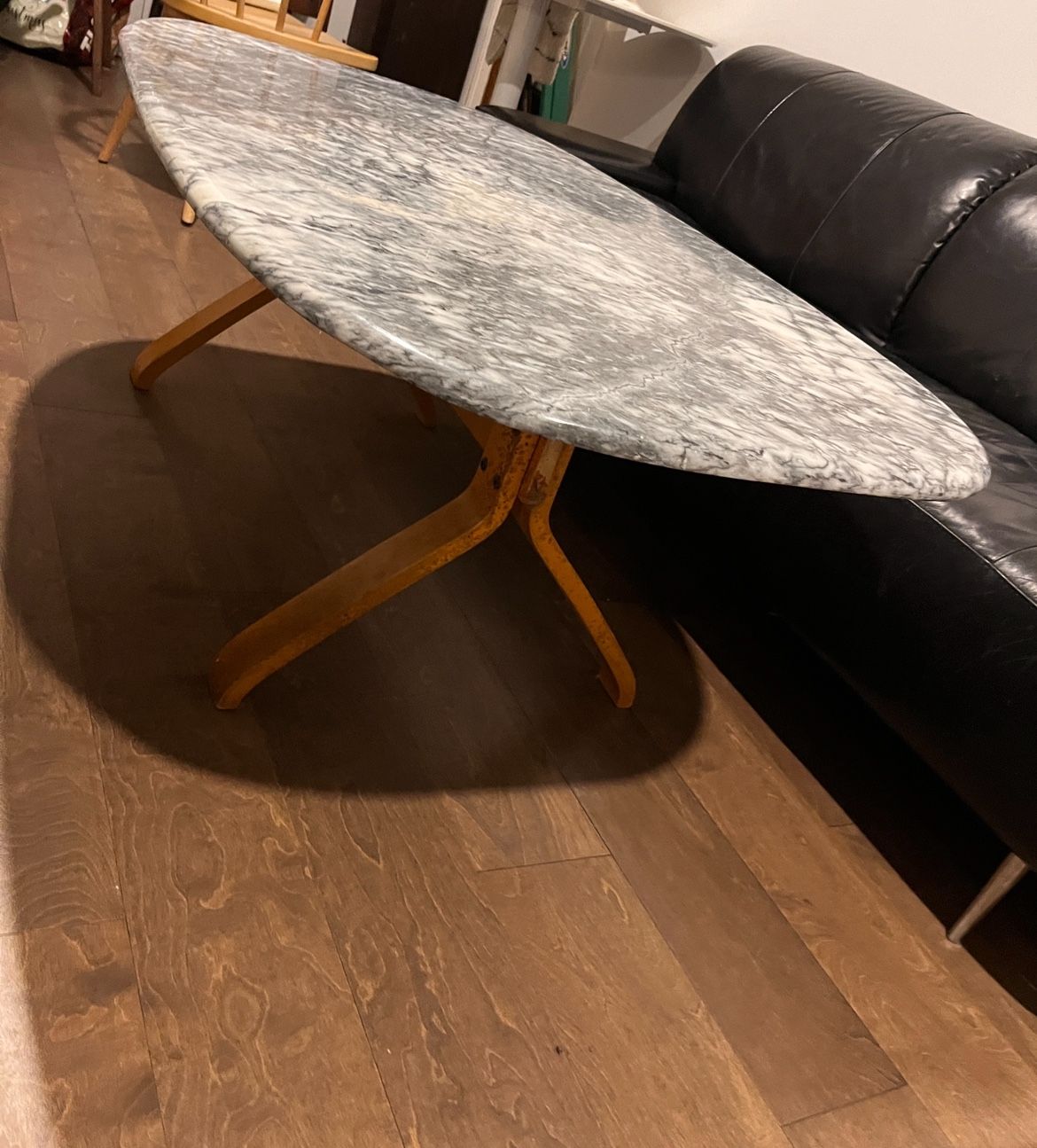 Mid Century Modern Marble Top Coffee Table. $100