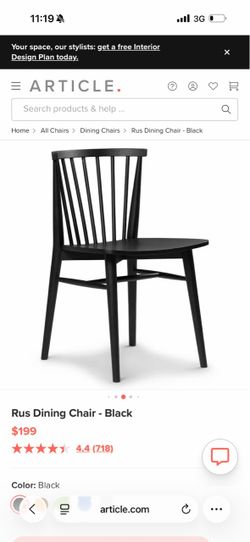 Article Rus Dining Chair Black Set of 4
