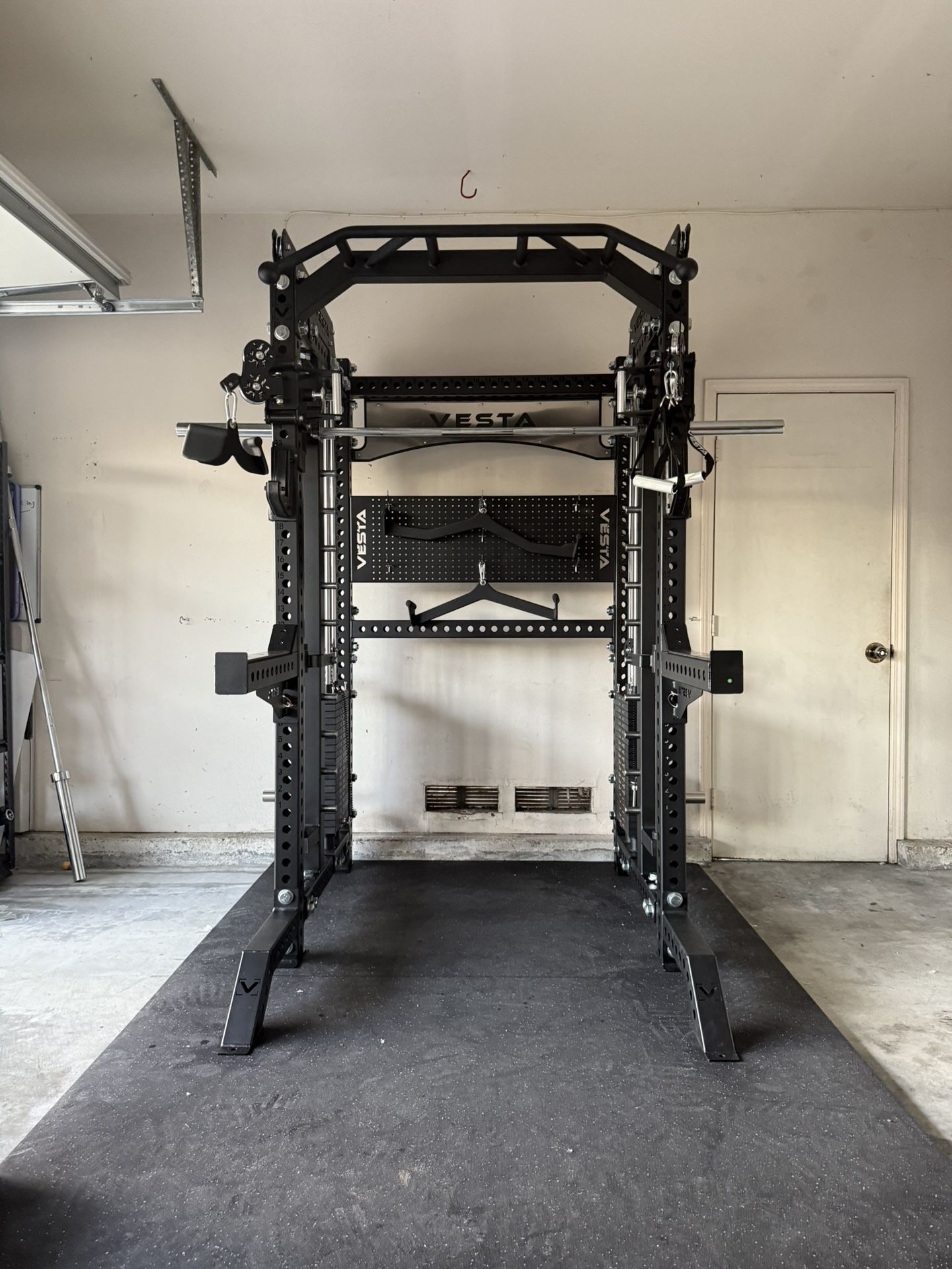 PRO SERIES Ultimate 3-1 Half Rack Functional Trainer w/Smith Machine Bar | 400lb Stack | Gym Equipment | Fitness | Commercial | Squat Rack