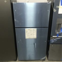 GE 21.9 cu. ft. Top Freezer Refrigerator in Stainless Steel