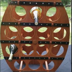 Stained Wood Wine Rack