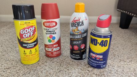 Paint Spray, Goof Off, And Lubricants