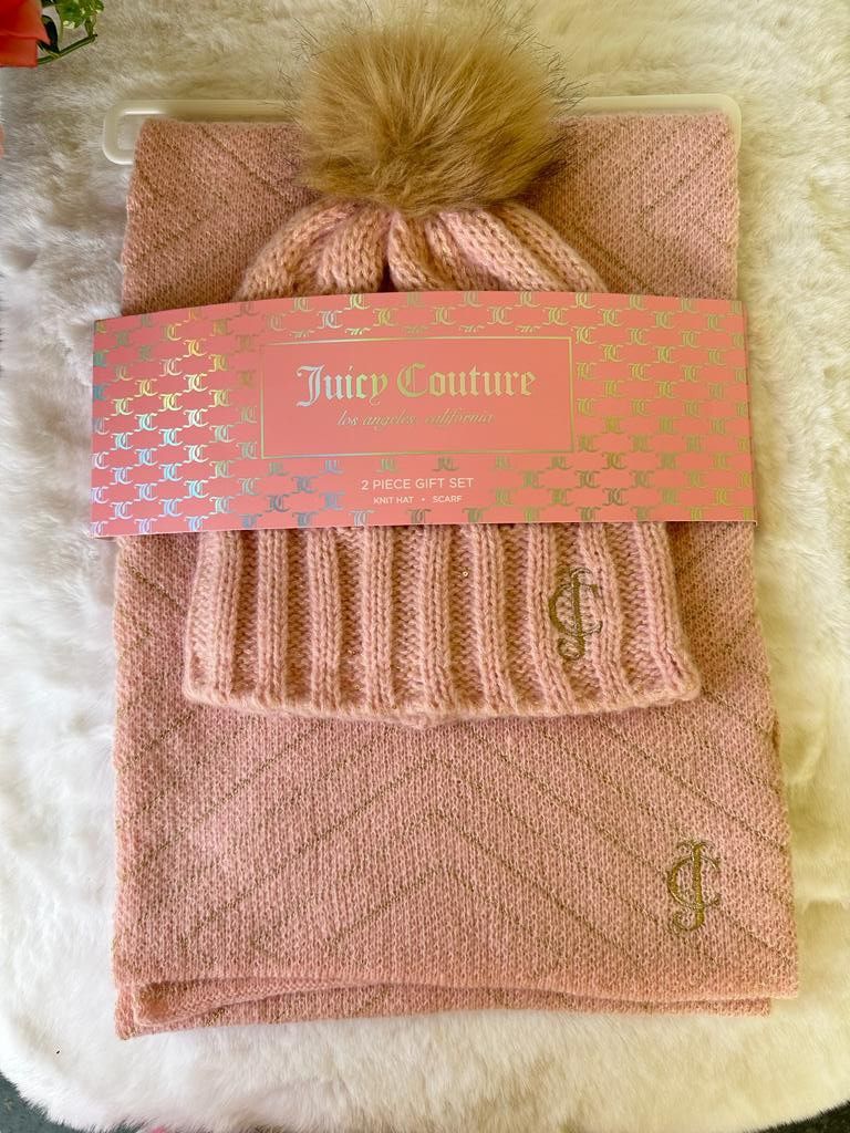 Juicy Couture Knit Hat and Scarf Gift Set