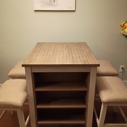 Counter Height Dining Table With 4 Stools 