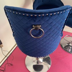 Blue velvet and Marble bar chair