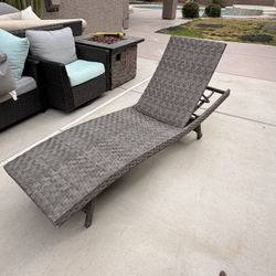 Grey Wicker Pool Lounger