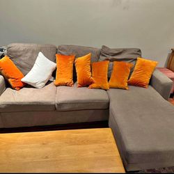 Medium Sized/ L-Shaped Grey Couch
