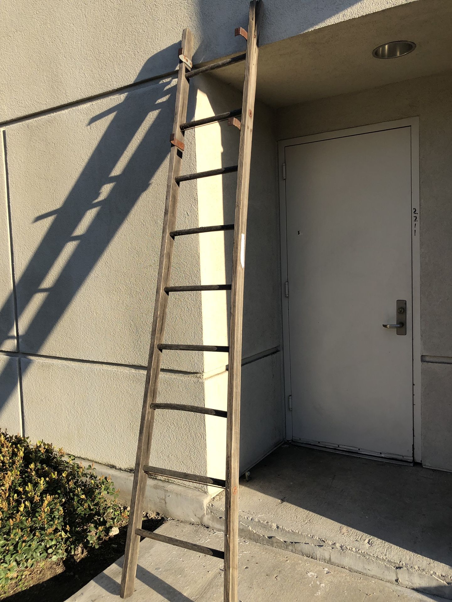 Antique 10ft tall Orchard Style WOOD LADDER 10 feet tall and 2 feet wide
