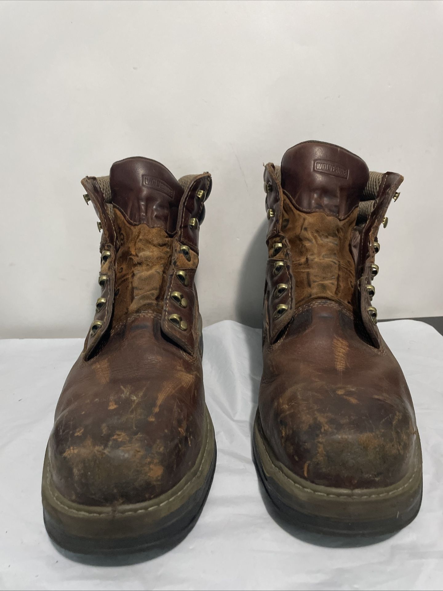 Wolverine MultiShox Mens Boots Size 13M Work Brown Missing Insoles No Laces