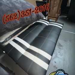 Black Futon Couch With White Stripes Sofa Cama 