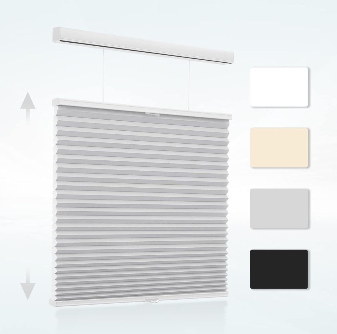 Top Down Bottom Up Shades Light Filtering Shades Cordless Blinds for Indoor Windows Honeycomb Cellular Sheer Window Blinds & Shades Easy to Install 42