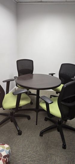 Round Conference table with 4 chairs