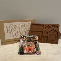 Vintage NIB Longaberger Pottery Holiday Home Gingerbread House Baking Pan New