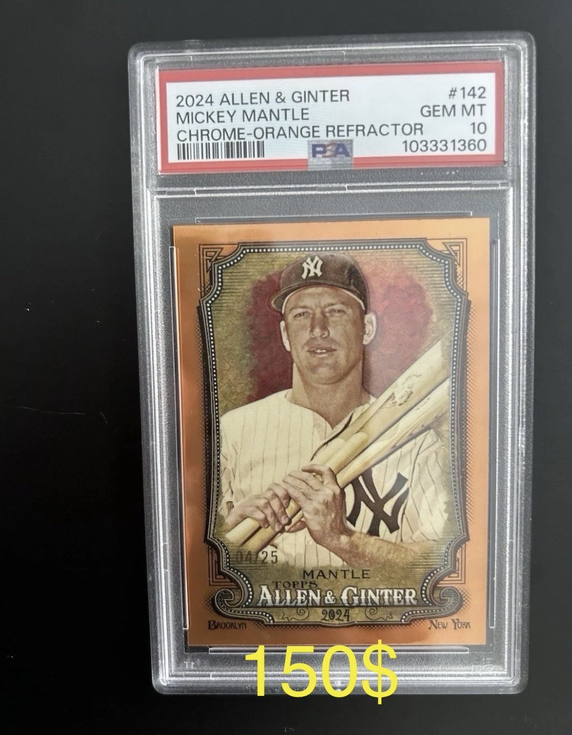 2024 Allen & Ginter PSA 10 Mickey Mantle /25