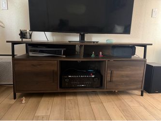 Modern Dark Walnut TV Stand | Media Console