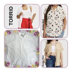 Torrid White Cotton Voile Dolman Short Sleeve Shirt Cloud Dancer 1X  