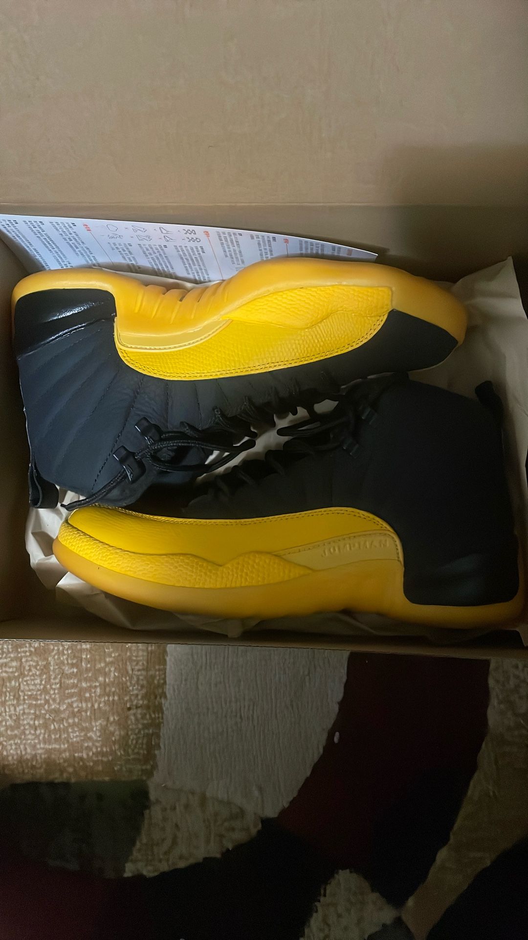 University Gold Jordan 12s 7.5