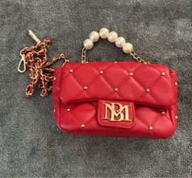 Badgley Mischka Red & Gold Quilted Bag