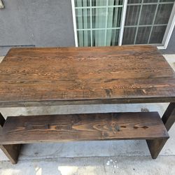 Wooden Dining Table Bench Seating