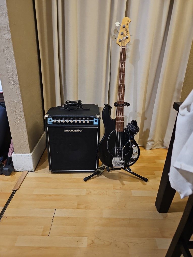 Music Man Sub Series Stingray 4 String Bass W/ Acoustic B100c Bass Amp